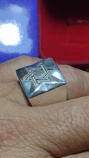 Anel Estrela de Davi Prata 950 20 mm Aberto