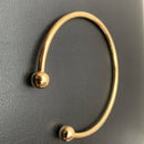 Bracelete Maciço Ouro18 kilates 15 Gramas 6 mm resistente Modelo Polido sem fecho e bolas 10 mm