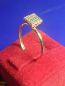 Anel Chuveirinho Brilhantes Ouro 18 Kilates 1.70 Gramas Topo 6 mm x 6 mm