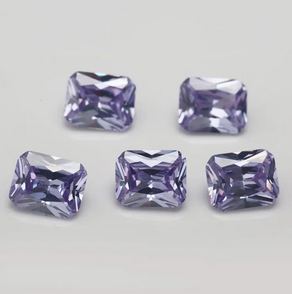 Pedra Zircônia Para Pingente Anel Brincos 7 mm x 5 mm Cor Roxa Alta Qualidade