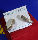 Brincos Ouro 18 Kilates  1.60 Gramas Com Ouro Branco