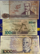 9 Cédulas Nacionais Antigas Coleção  Nova, Raras e Colecionáveis