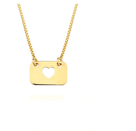 Colar Coração Nome Personal Ouro 18 Kilates 20 mm  Peso 2,00 Gramas 45 Cm Todos Nomes