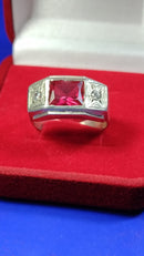 Anel Formatura Direitos e todos os Cursos  Prata 950 Topo 10 mm Pedra 8 x 6 mm Zircônia Todos os Cursos