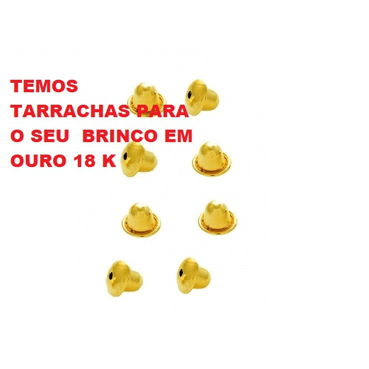 2 Tarrachas para brinco baby Ouro 18 kilates preço do par