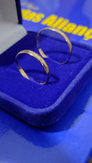 Alianças Noivado e Casamento Ouro 18 Kilates Alianças Lisa e Brilhosas Boleadinhs Par