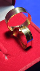 Alianças Casal Ouro 18 Kilates Retas Noivado e Casamento 7 Gramas 6mm Com Risco