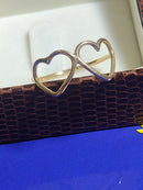 Anel Dois Corações Ouro 18 Kilates Peso 1.30 Gramas Aro 1 mm