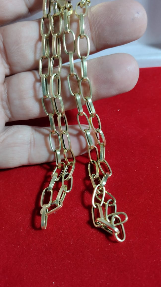 Cordão Ouro 5 Mm / Ouro 18k / Oco / 13 Gramas / 60 Cm