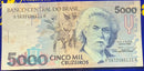 Cédula 5 Mil Cruzeiros Banco Central do Brasil Antigas Coleção