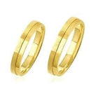 Alianças Noivado Casamento  Retas Lisas Larga Ouro 18 Kilates Alianças Brilhosas 5 Gramas 4 mm Com Risco