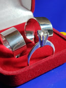 Trio Alianças Prata 950 Namoro e Comrpromisso 8 mm Com anel Solitário Pedra Zircônia 5 mm Temos pedra todas as Cores