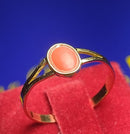 Anel Pedra Coral Peso 1.50 Gramas Topo 7 mm x 5 mm