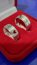 Alianças Coração Namoro Compromisso de Prata 950 Lisa 7 mm Lisa e Brilhosa