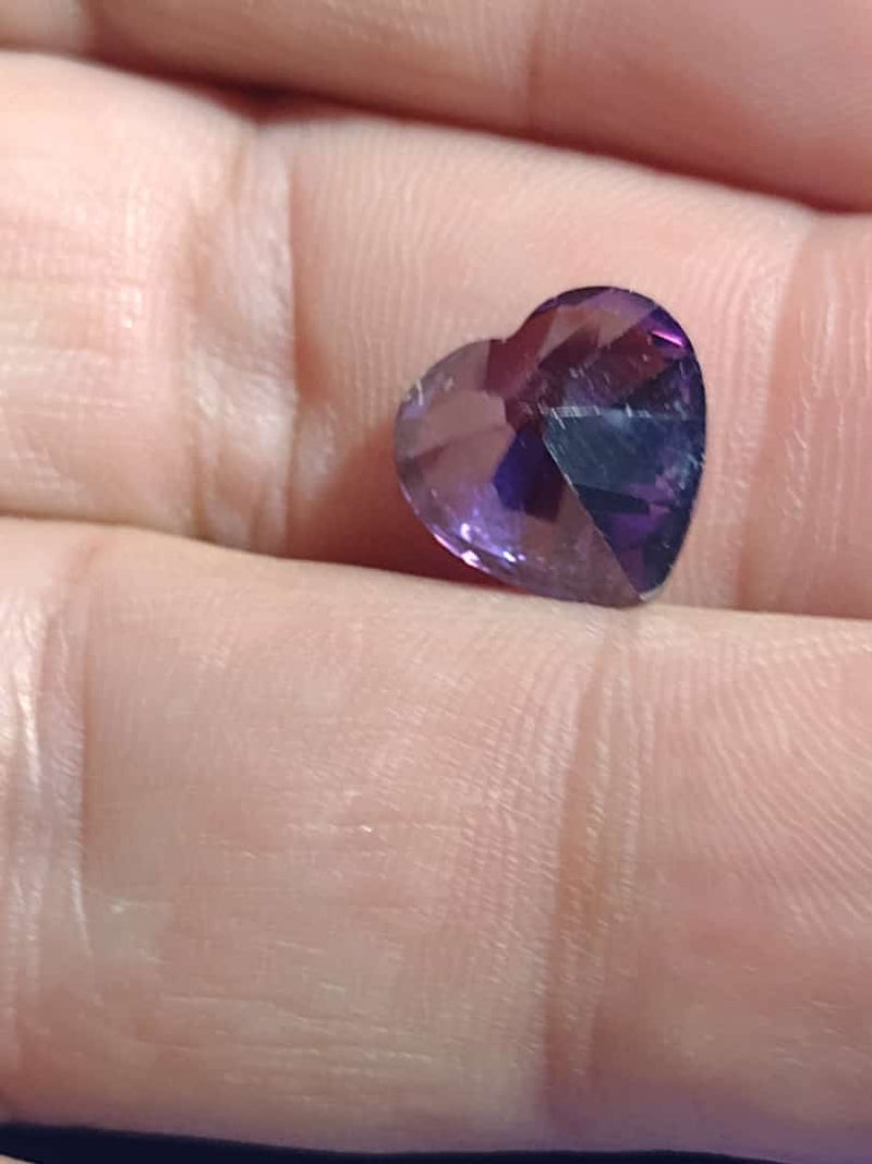 Pedra Zircônia Ametista Coração 12 mm  Peso 2.30 Gramas