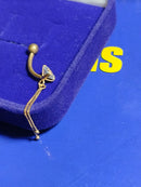 Piercing de Ouro 18k Umbigo Pedra Zircônia Peso 0.80 Grama