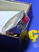 Anel Formatura prata com Simbolo ouro 18k Todos os Cursos