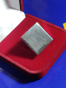 Anel Prata 950 Quadrado 20mm x 20 mm Liso