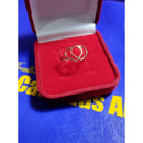 Anel ouro 18 k corações peso 0,70 grama topo 10 mm fio 1 mm