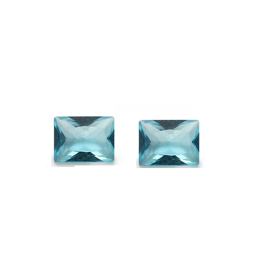 2 Pedra Zircônia Água Marinha 9 mm x 7 mm Para Anel, Brincos, Pingente