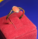 Anel Pedra Coral Peso 1.50 Gramas Topo 7 mm x 5 mm