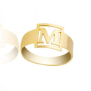 Anel Ouro 18 Kilates todas as letras  6 Gramas aro 5 mm