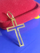 Pingente Cruz Ouro 18 Kilates 1.00 Grama 30 mm Vazada Maciça