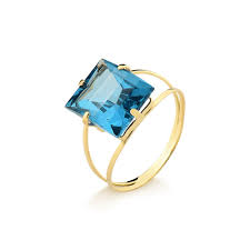 Anel Em Ouro 18 Kilates 4.10 Gr 6 Mm pedra de zircônia 12x10 mm