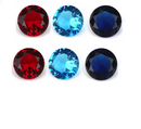 6 Pedras Zircônias Redonda Para Pingente Anel Brinco 5 mm Cores Azul Clara, Azul e Vemelha 2 de cada Cor