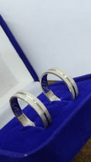 Alianças Namoro Prata 950  Namoro e Cmpromisso 4 mm Fosca com Risco Maciça Risco no meio