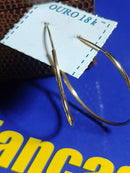 Par Brincos de Argolas Oca Ouro 18 K Peso 1.30 Gramas 28 mm Fio 1 mm