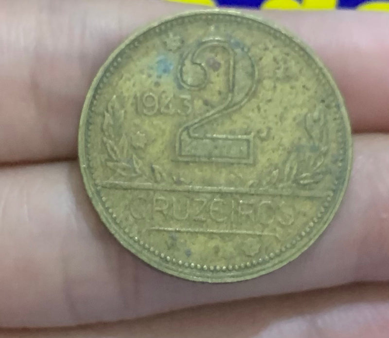 Moedas 2  Cruzeiros 1943 Coleção Repulblica do Brasil