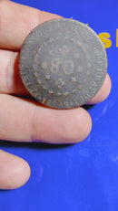 Moeda Brasil império cobre 1827 Rio de Janeiro 40 reis carimbo 20 Inclinada a Direita 12.90 gramas 36 mm