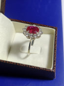 Anel Chuveiro Prata 950 Pedra Zircônia Topo 17 mm x 15  mm  Pedra 12 mm x 8 mm Peso 4.40 Gramas