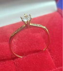 Anel Solitário 3 mm Ouro 18 Kilates Maciço Peso 2.50 Gramas Zircîonias 1 mm Somente nas medidas 23,24,25