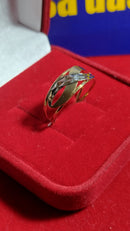 Ouro 18 Kilates Maciço Anel de Duas Cores de Ouro 18 kilates