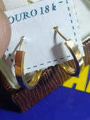 Brincos Argola Ouro 18 Kilates  Peso 1.70 Gramas 18 mm x 22 mm