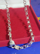 Cordão Prata Elos português 29 Gramas 6 mm 55Cm