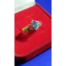 Anel de Formatura Prata 950 Símbolos Ouro 18 Kilates Pedras Zircônia