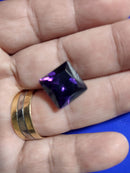 Pedra Zircônia Ametista Quadrada 15 mm x 15  mm Peso 5.70 Gramas