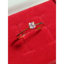 Anel solitário ouro 18 kilates 1,10 gramas pedra Zircônia 3 mm