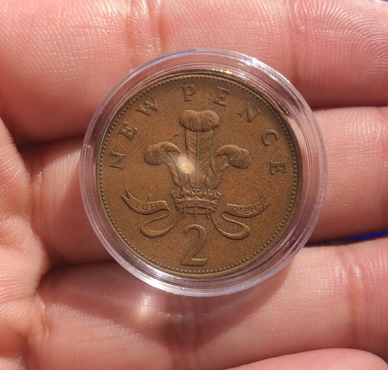 Moeda 2 New Pence 1971 Elizabeth II Na Capúsla Rara e Nova