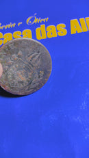 Moeda Brasil império cobre 1827 Rio de Janeiro 40 reis carimbo 20 Inclinada a Direita 12.90 gramas 36 mm