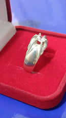 Anel Pé de Cabra Prata 950 Pedra Zircônia 5 mm