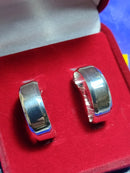 Par Alianças Retas com Kina Namoro Compromisso Prata 950 Fosca 8 mm