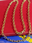 Cordão Cadeado 10 Gramas 4 mm 60 Cm Oco Ouro 18 Kilates