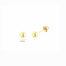 Brinco Infantil Bola 4mm Bebê Recém-nascido Bolinha Ouro 18k