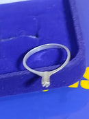 Anel Solitário prata 950 Pedra Zircônia 3 mm