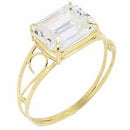 Anel Pedra Zircônia 10 x 8mm Ouro 18 Kilates Maciço Peso 5 Gramas 2 mm