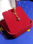 Piercing de Ouro 18 kilates Umbigo Trevinho Zircônia Peso 1.20 Gramas